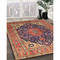 Traditional Fire Brick Red Medallion Rug, tr1089