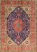 Traditional Fire Brick Red Medallion Rug, tr1089