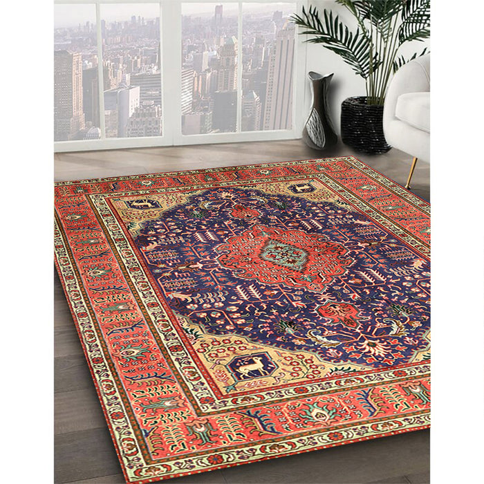 Machine Washable Traditional Fire Brick Red Rug in a Family Room, wshtr1089