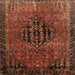 Square Traditional Saffron Red Persian Rug, tr108