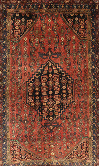 Machine Washable Traditional Saffron Red Rug, wshtr108