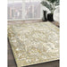 Traditional Camel Brown Persian Rug in Family Room, tr1090