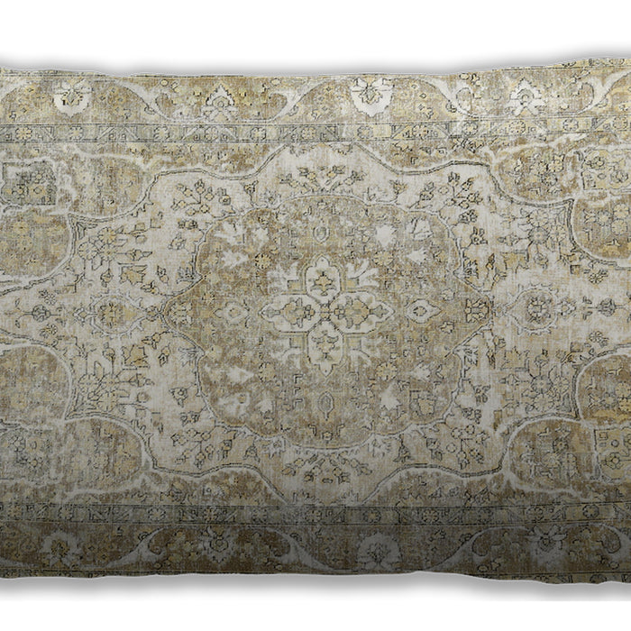 Traditional Classic Rectangular Camel Brown Lumbar Throw Pillow, 13 inch by 19 inch, lbtr1090
