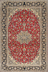 Machine Washable Traditional Vermilion Red Rug, wshtr1092