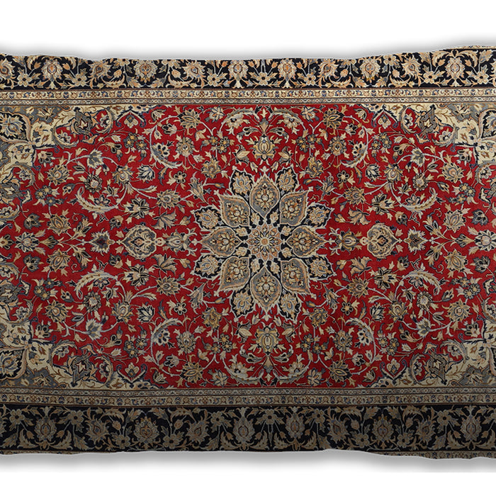 Traditional Classic Rectangular Vermilion Red Lumbar Throw Pillow, 13 inch by 19 inch, lbtr1092