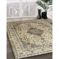 Traditional Brown Medallion Rug, tr1093