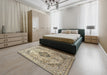 Traditional Brown Medallion Rug in a Bedroom, tr1093