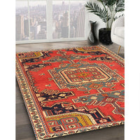 Traditional Bronze Brown Medallion Rug, tr1095