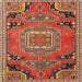 Square Traditional Bronze Brown Medallion Rug, tr1095