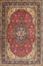 Machine Washable Traditional Saffron Red Rug, wshtr1096