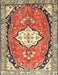 Traditional Fire Brick Red Medallion Rug, tr1098