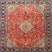 Square Traditional Camel Brown Persian Rug, tr1099