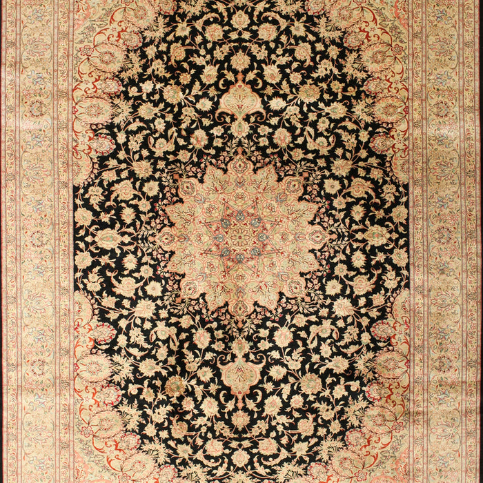 Traditional Saddle Brown Medallion Rug, tr10