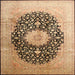 Square Traditional Saddle Brown Medallion Rug, tr10