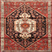 Square Traditional Saffron Red Persian Rug, tr1100