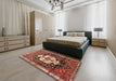 Machine Washable Traditional Saffron Red Rug in a Bedroom, wshtr1100