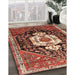 Traditional Saffron Red Persian Rug in Family Room, tr1100