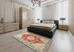 Traditional Sienna Brown Persian Rug in a Bedroom, tr1101