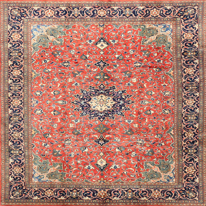 Square Traditional Camel Brown Persian Rug, tr1102