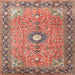 Square Traditional Camel Brown Persian Rug, tr1102