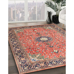 Machine Washable Traditional Camel Brown Rug in a Family Room, wshtr1102