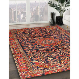Machine Washable Traditional Rust Pink Rug in a Family Room, wshtr1103