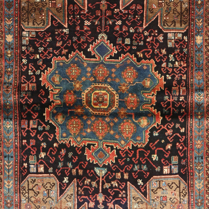 Machine Washable Traditional Dark Gold Brown Rug, wshtr1104