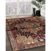 Traditional Dark Gold Brown Persian Rug in Family Room, tr1104