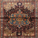 Square Traditional Dark Gold Brown Persian Rug, tr1104