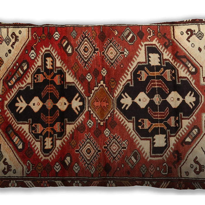 Traditional Classic Rectangular Saffron Red Lumbar Throw Pillow, 13 inch by 19 inch, lbtr1105