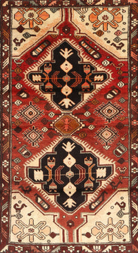 Machine Washable Traditional Saffron Red Rug, wshtr1105