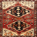 Square Traditional Saffron Red Persian Rug, tr1105