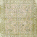 Square Traditional Copper Green Oriental Rug, tr1106