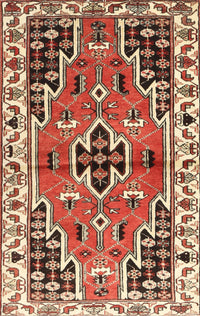 Machine Washable Traditional Tomato Red Rug, wshtr1108