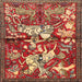 Square Traditional Sand Brown Animal Rug, tr1109