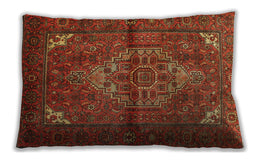 Traditional Classic Rectangular Tomato Red Lumbar Throw Pillow, 13 inch by 19 inch, lbtr110