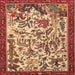 Square Traditional Red Animal Rug, tr1111