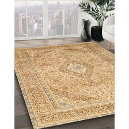 Machine Washable Traditional Chocolate Brown Rug in a Family Room, wshtr1112