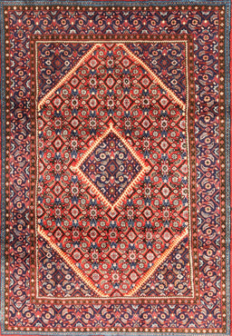 Machine Washable Traditional Orange Salmon Pink Rug, wshtr1115