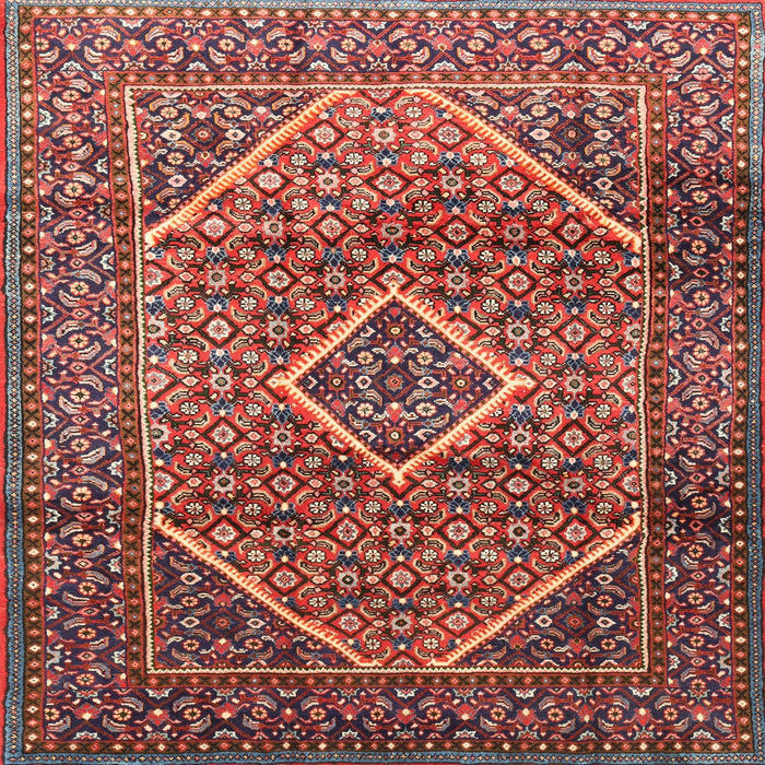 Square Traditional Orange Salmon Pink Persian Rug, tr1115