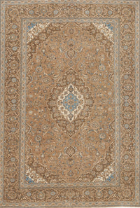 Machine Washable Traditional Light Brown Rug, wshtr1116