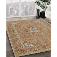 Traditional Light Brown Medallion Rug, tr1116