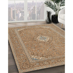 Machine Washable Traditional Light Brown Rug in a Family Room, wshtr1116