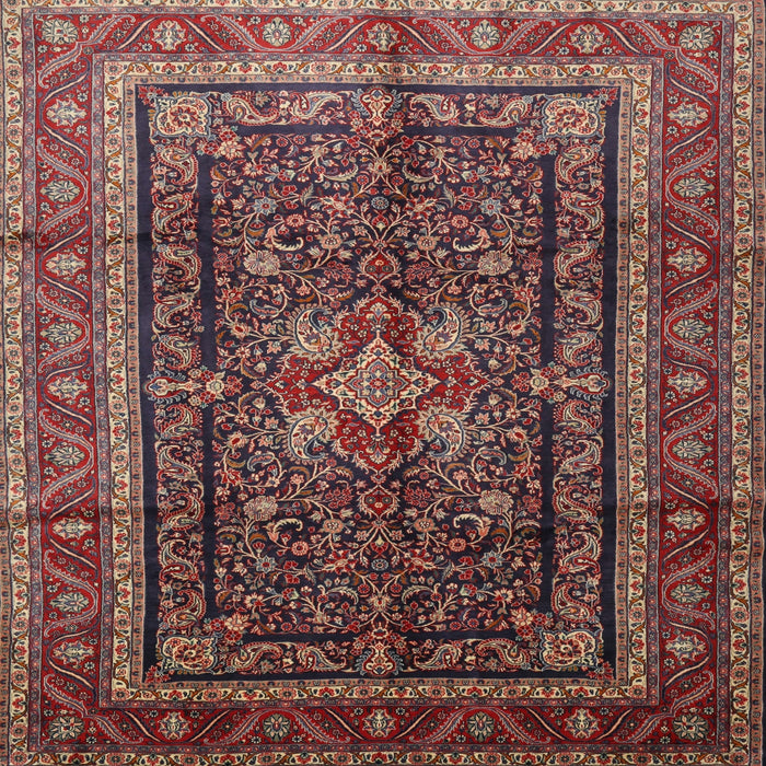 Square Traditional Orange Salmon Pink Persian Rug, tr1117