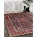 Traditional Orange Salmon Pink Persian Rug in Family Room, tr1117