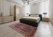 Traditional Orange Salmon Pink Persian Rug in a Bedroom, tr1117