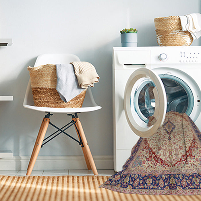 Machine Washable Traditional Chestnut Brown Rug in a Washing Machine, wshtr1118