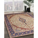 Traditional Chestnut Brown Medallion Rug in Family Room, tr1118