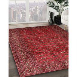 Machine Washable Traditional Sienna Brown Rug in a Family Room, wshtr111