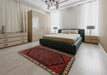 Traditional Reddish Brown Persian Rug in a Bedroom, tr1120